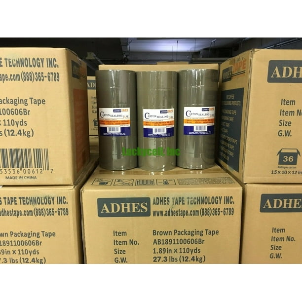 36 Rolls Premium Brown Carton Box Sealing Packing Tape 2 Mil 2"x110 yard